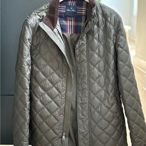 This Brooks Brothers jacket, in a rich hunter green. Size medium.